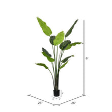 Load image into Gallery viewer, Vickerman 6&#39; Artificial Potted Travellers Palm Tree.
