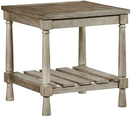 Progressive Furniture Chastain Park Square End Table in Weathered Linen 7515