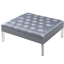 Load image into Gallery viewer, 41&#39;&#39; Wide Faux Leather Tufted Square Cocktail Ottoman MRM4106
