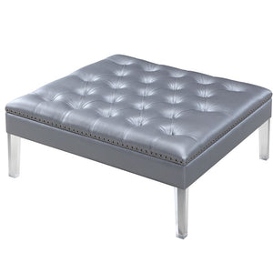 41'' Wide Faux Leather Tufted Square Cocktail Ottoman MRM4106