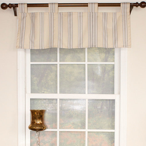 3 RLF Home Ellery Stripe Tab Earth Curtain Valance 329TR