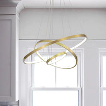 Load image into Gallery viewer, 3-Light Gold Modern/Contemporary Chandelier
