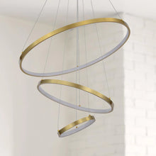 Load image into Gallery viewer, 3-Light Gold Modern/Contemporary Chandelier
