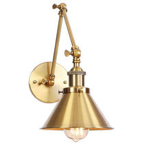 Load image into Gallery viewer, Aiwen 7.28-in W 1-Light Gold Industrial Wall Sconce
