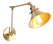 Load image into Gallery viewer, Aiwen 7.28-in W 1-Light Gold Industrial Wall Sconce
