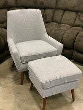 Load image into Gallery viewer, 2pc Durell Chair and Ottoman Gray
