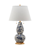Load image into Gallery viewer, Safavieh Lighting 29-inch Color Swirls Glass Table Lamp - 17&quot;x17&quot;x28&quot;
