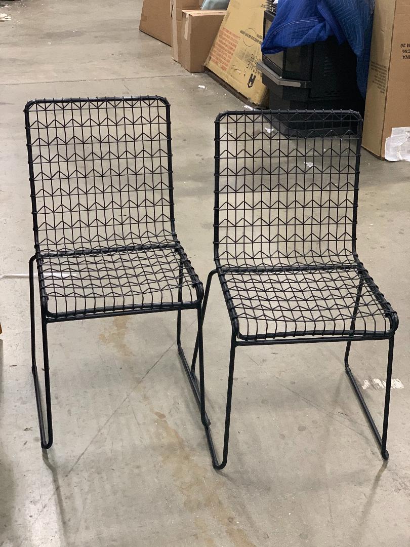 Set of 2 Oster Wire Dining Chair Black