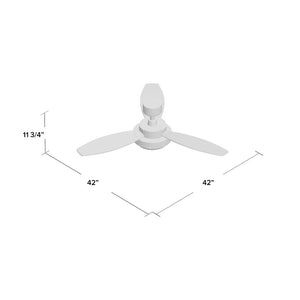 42" Corsa 3 - Blade Standard Ceiling Fan with Pull Chain and Light Kit Included MRM1128