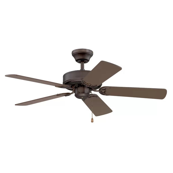 42'' Daramanivong 5 - Blade Standard Ceiling Fan with Pull Chain