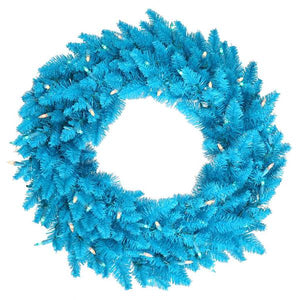 24" - Sky Blue - Wreath - 210 Tips - 50 Sky Blue LED Lights