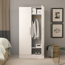 Load image into Gallery viewer, 32&quot; Wardrobe Cabinet with Adjustable Hinges, White Laminate Finish
