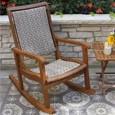 Hover Image to Zoom Ash Wicker and Eucalyptus Outdoor Rocking Chair #4411
