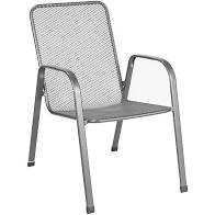 Verona Steel Stack Mesh Patio Chair, Grey, Set of 4 #4427