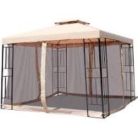 10 x 10 ft 2 Tier Vented Metal Gazebo Canopy with Mosquito Netting #4460