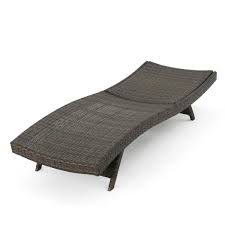 Mixed Mocha Wicker Outdoor Chaise Lounge #4463