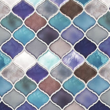 Load image into Gallery viewer, 44&quot; x 16&quot; Gel Peel &amp; Stick Mosaic Tile Blue/green, (Set of 8)
