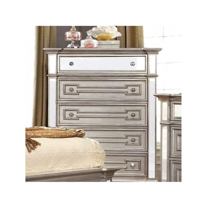 Salamanca 5 Drawer Dresser Antique Silver