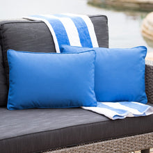 Load image into Gallery viewer, Thorson Indoor/Outdoor Lumbar Pillow- set of 2 Blue #45ha
