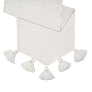 Cream and Gold with Tassels Table Runner 1036AH