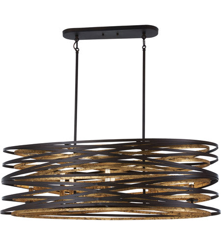 Minka-Lavery 4676-111 Vortic Flow 8 Light 40 inch Dark Bronze/Mosaic Gold Island Light Ceiling Light SB2048