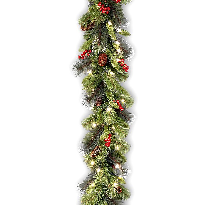 National Tree Company Crestwood Spruce 9-Foot Pre-Lit Garland with Clear Lights 708CDR