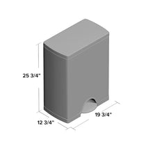 Load image into Gallery viewer, 46 Liter / 12.1519 Gallon Rectangular Dual Compartment Recycling Kitchen Step Trash Can Brushed Stainless Steel
