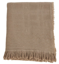 Load image into Gallery viewer, Dandre Cross Hatch Cotton Throw Blanket- Taupe 50&quot; x 60&quot;  #46ha

