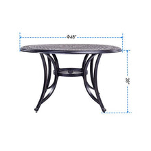 Load image into Gallery viewer, 48&quot; Round Patio Dining Table With Umbrella Hole, Aluminum Top Outdoor Furniture 2368CDR
