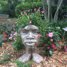 Load image into Gallery viewer, Homestyles Stone Wash 13 in. Auntie Kayla the Muggly Face Humorous Statue Planter Holds 5 in. Pot 3171AH
