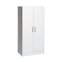Load image into Gallery viewer, 32&quot; Wardrobe Cabinet with Adjustable Hinges, White Laminate Finish
