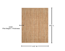 Load image into Gallery viewer, Natural Fiber Beige 5 ft. x 8 ft. Solid Area Rug
