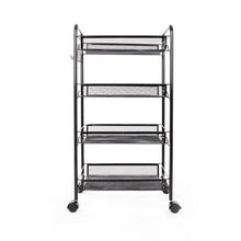 Load image into Gallery viewer, 33.46&quot; H x 10.24&quot; W x 17.32&quot; D Black 4 Layers Rolling Utility Cart
