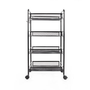 33.46" H x 10.24" W x 17.32" D Black 4 Layers Rolling Utility Cart