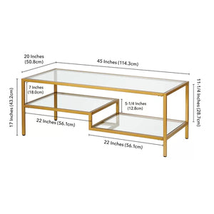 4 Legs Coffee Table with Storage 17 x 45 x 20