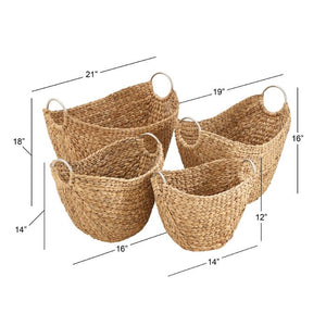 4 Piece Metal Wicker Basket Set 914CDR