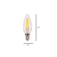 Load image into Gallery viewer, 4 Watt (40 Watt Equivalent), C11 LED, Dimmable Light Bulb, Warm White (3000K) E12/Candelabra Base (Set of 6)
