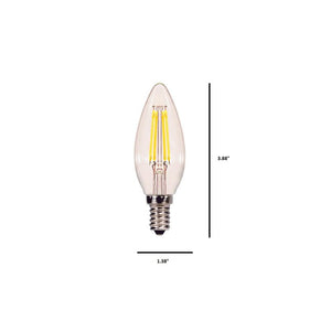 4 Watt (40 Watt Equivalent), C11 LED, Dimmable Light Bulb, Warm White (3000K) E12/Candelabra Base (Set of 6)