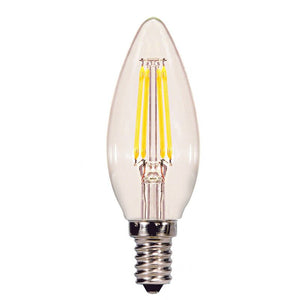 4 Watt (40 Watt Equivalent), C11 LED, Dimmable Light Bulb, Warm White (3000K) E12/Candelabra Base (Set of 6)