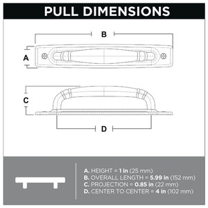 4" Center to Center Appliance Pull (Set of 10) MRM2292