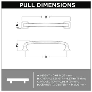 4" Center to Center Arch Pull (SET OF 6)