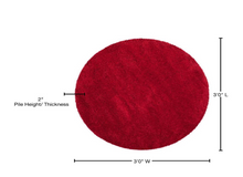 Load image into Gallery viewer, Milan Shag Red 3 ft. x 3 ft. Round Solid Area Rug
