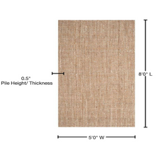 Load image into Gallery viewer, Natural Fiber Beige 5 ft. x 8 ft. Solid Area Rug

