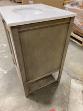 Load image into Gallery viewer, 24 in. Bath Vanity in Barstow Acacia with Coastal Linen Doors and Vanity Top in White Stone with Basin
