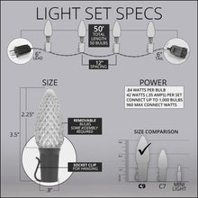 Load image into Gallery viewer, SET OF 3 - 50 Light White Wire Shatterproof C9 OptiCore LED String Lights
