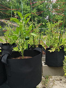 12-Pack 7 Gallon Nonwoven Grow Bags, Aeration Fabric Pots with Durable Handles, Come with 12 Pcs Plant Labels