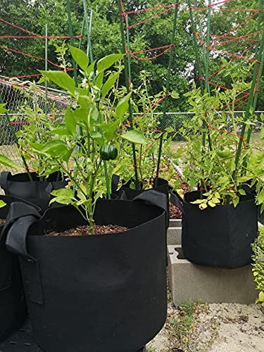 12-Pack 7 Gallon Nonwoven Grow Bags, Aeration Fabric Pots with Durable Handles, Come with 12 Pcs Plant Labels
