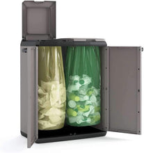 Load image into Gallery viewer, Keter 9736000 Recycling Cabinet - 26.8 x 15.4 x 33.5 in - Gray 4674RR
