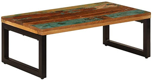 Coffee Table  Solid Reclaimed Wood and Steel, #6446