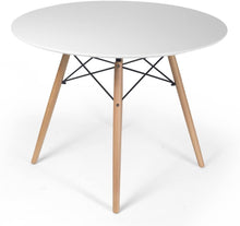 Load image into Gallery viewer, Aeon Parisian 39" Dining Table with Natural Finished Legs White/Natural, Black/Natural
